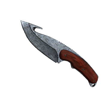 Нож с лезвием-крюком | Дамасская сталь (После полевых испытаний)