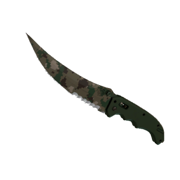 Складной нож | Пиксельный камуфляж «Лес» (Немного поношенное)